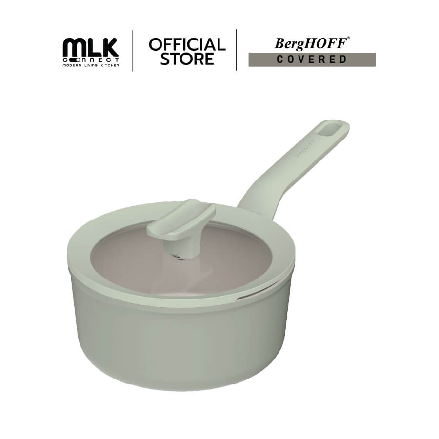 หม้อซอสอะลูมิเนี่ยมเคลือบเซรามิค BergHOFF Non-stick 18ซม. Balance Sage 3950448